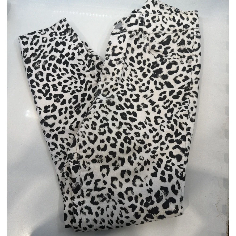 Express Leopard Print High Rise Ankle Legging Pants Cheetah Jaguar Women's 6R